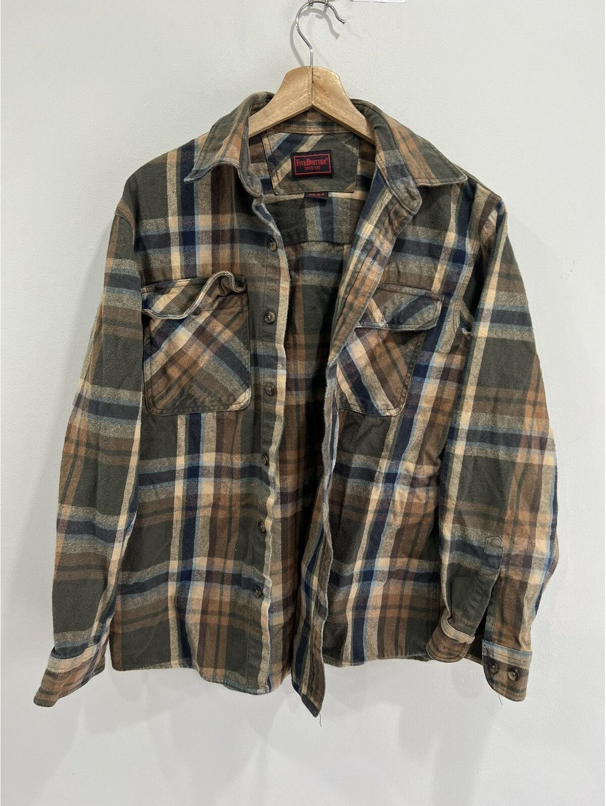 Vintage Five Brother Plaid Flannel Button Up Shirt